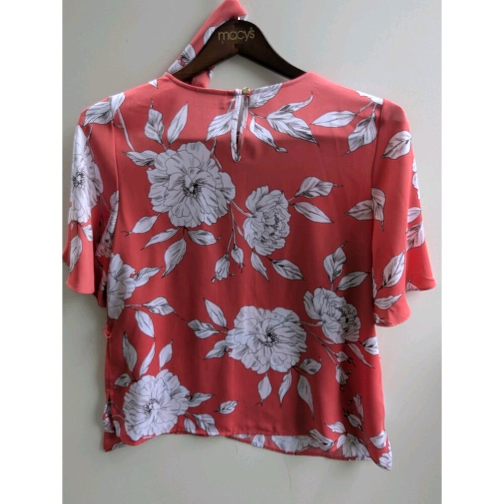 Womens Liz Clayborne Blouse, Size M, Melon color Floral 90s Y2K - Picture 9 of 10